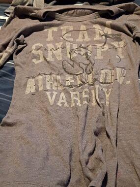 Peanuts Gray Graphic Tee with Black Print